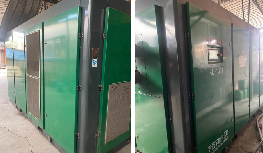 薩震低壓螺桿空壓機SL-132kw來更換客戶已有的活塞機
